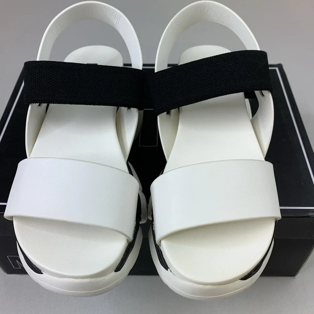 MIA Womens ARIAH White Black Strappy‎ Platform Sandals Size 5M